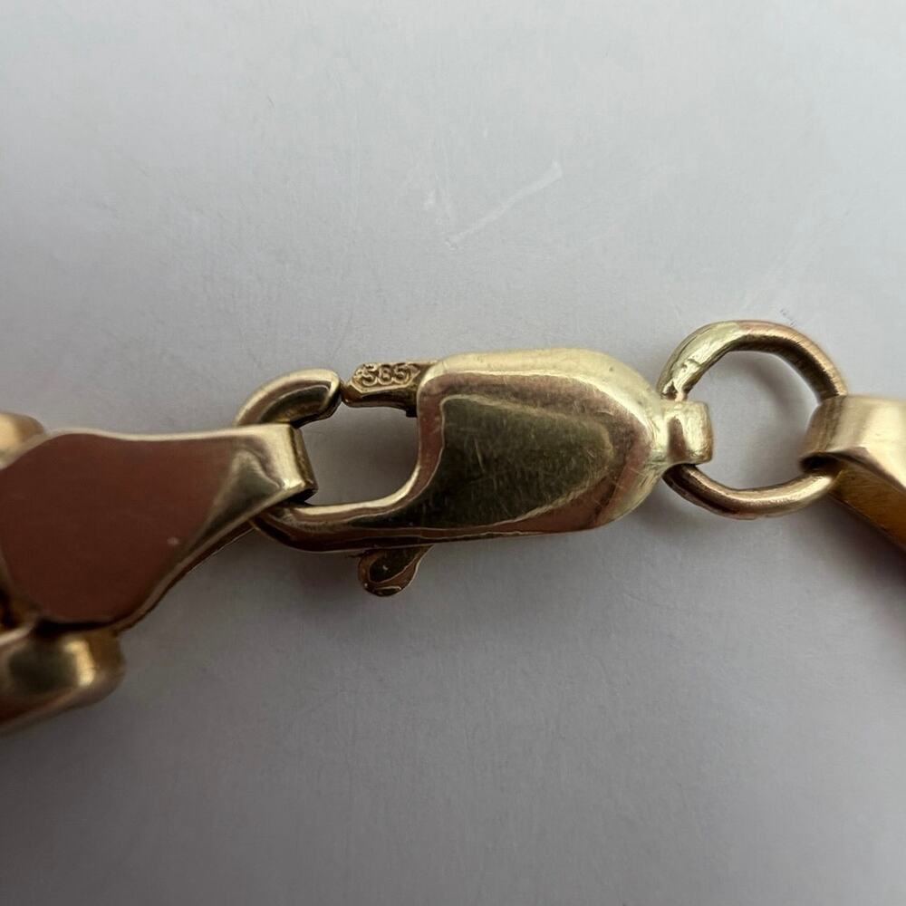 Vintage 10K Yellow Gold Link Bracelet with 14K Lobster Clasp (4.77g) Lightweight - Picture 6 of 8